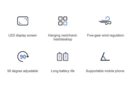 Portable Neck Fan — 5 Speed, Foldable & USB Rechargeable