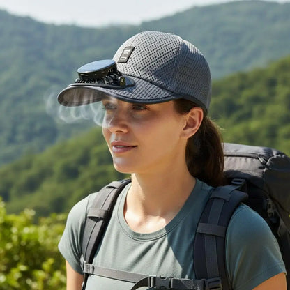 Breathable Sunhat with Solar Fan Sun