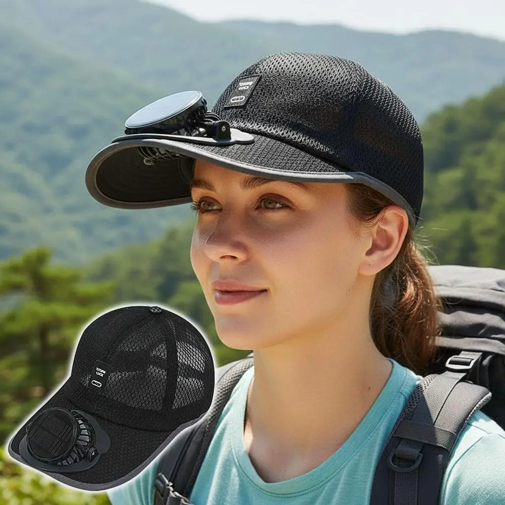 Breathable Sunhat with Solar Fan Sun