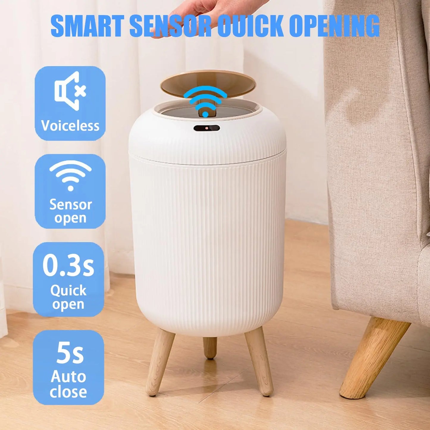 Motion Sensor Trash Can- Automatic Hands Free Lid