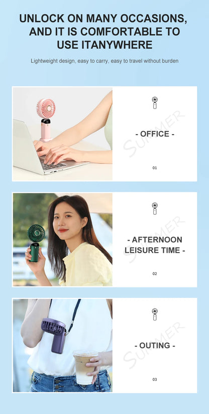 Portable Neck Fan — 5 Speed, Foldable & USB Rechargeable