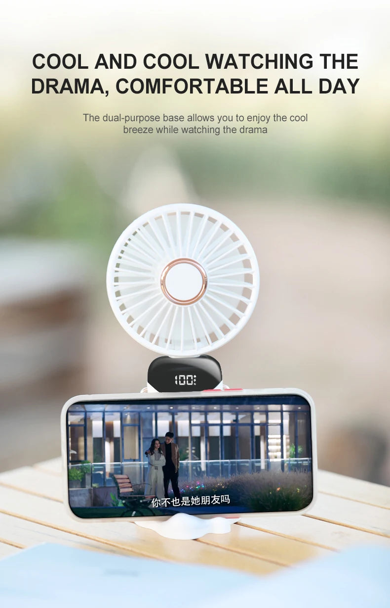 Portable Neck Fan — 5 Speed, Foldable & USB Rechargeable