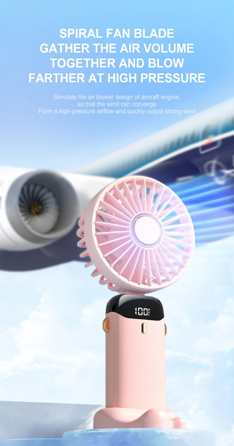 Portable Neck Fan — 5 Speed, Foldable & USB Rechargeable