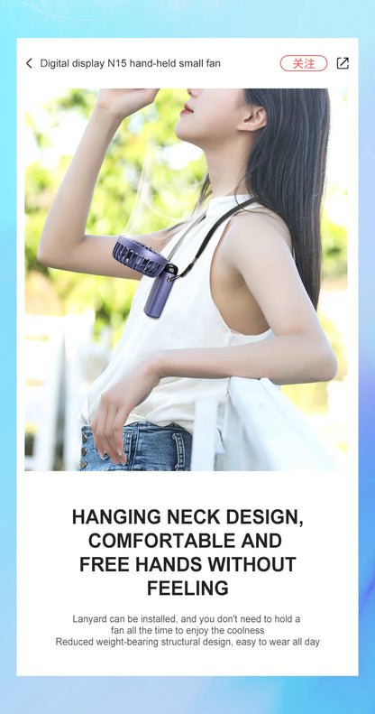 Portable Neck Fan — 5 Speed, Foldable & USB Rechargeable