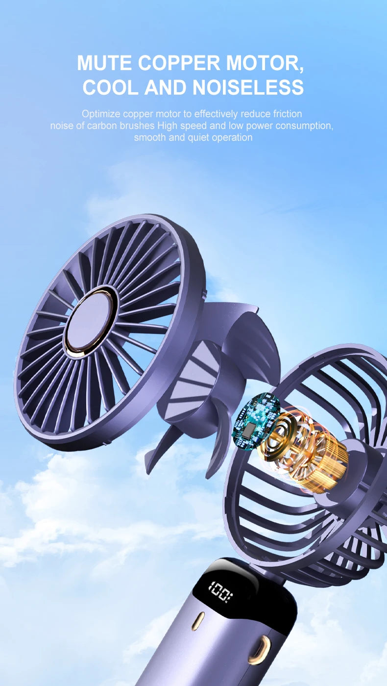 Portable Neck Fan — 5 Speed, Foldable & USB Rechargeable